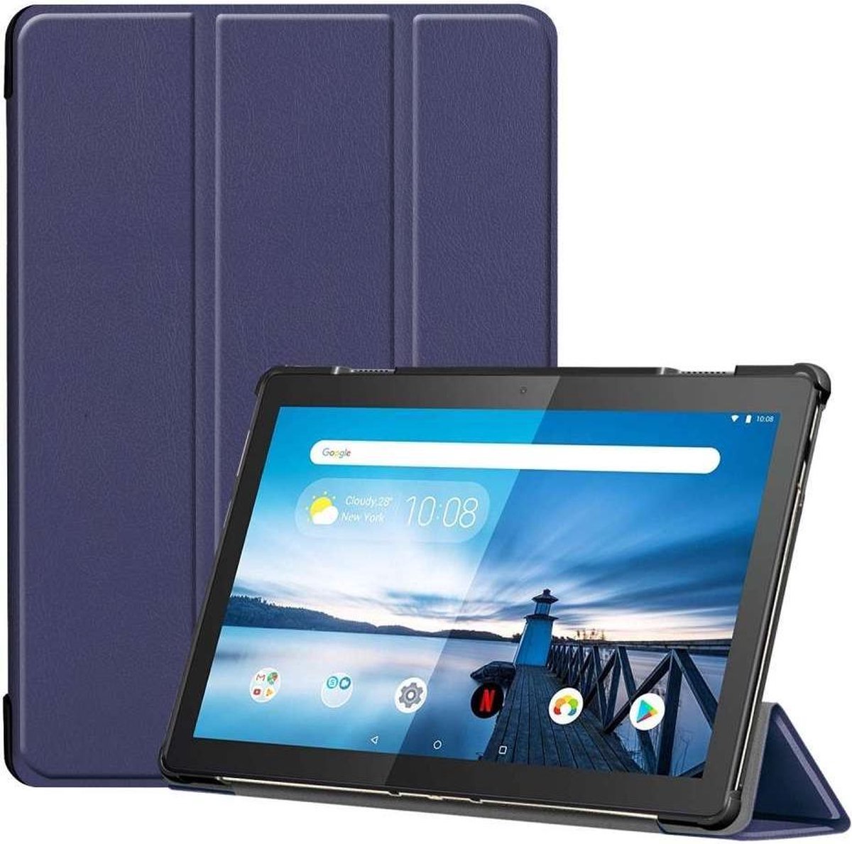 Lenovo Tab M10 hoes - Smart Tri-Fold Case - blauw