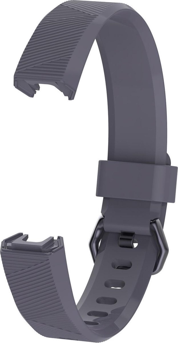 KELERINO. Siliconen bandje geschikt voor Fitbit Alta (HR) - Gespsluiting - Grijs - Small