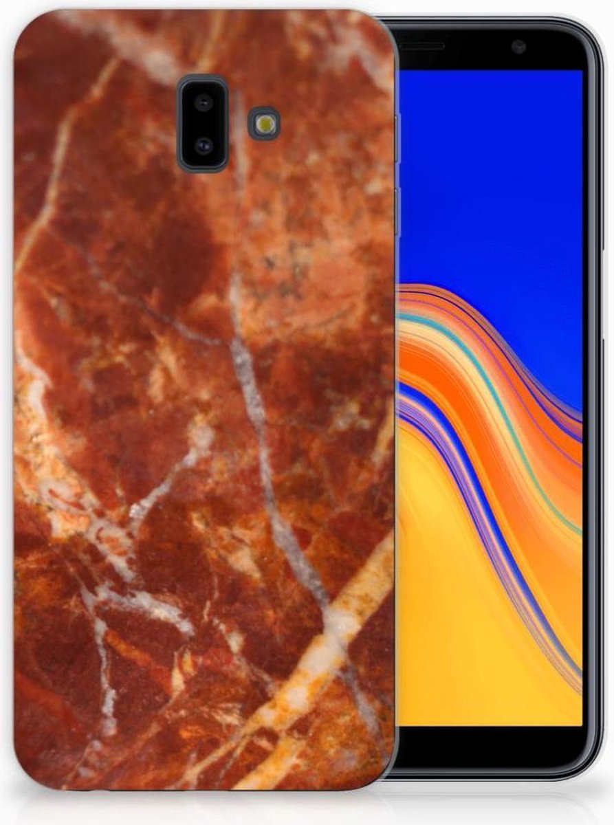 Samsung Galaxy J6 Plus (2018) TPU Siliconen Hoesje Marmer Bruin