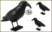 3x Halloween Mega corbeau noir 40cm.