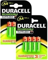 Duracell oplaadbare batterijen/accu's NiMH, 1300 mAh, AA, 8 Pack