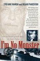 Boekcover "I'm No Monster" met foto's van een man en een jonge vrouw, en tekst.