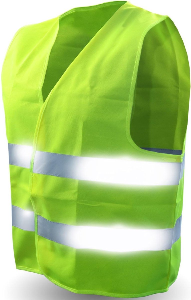 Super Reflecterend Geel Veiligheidsvest - One Size | Fluorescerend | Veiligheids Vest | Veiligheidshesje | Wegwerkersvest | Werkkleding | Hesje voor Klussen | Veiligheid | Pech | BHV | Fluor | Werkkleding en Bescherming