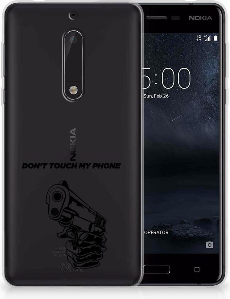 Nokia 5 Silicone-hoesje Gun Don't Touch My Phone
