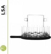 Wodka Set - LSA - Paddle Black - met houten dienblad - set van 13 - 70 ml