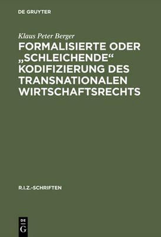 R.I.Z.-Schriften- Formalisierte oder "schleichende" Kodifizi ... - cover