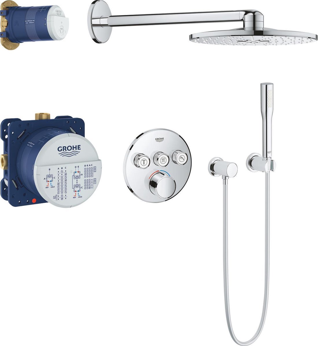 GROHE Grohtherm SmartControl doucheset - Inbouw regendouche - ø 31 cm - Met mengkraan -