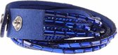 Fako Bijoux® - Wikkelarmband - Bling - Donkerblauw