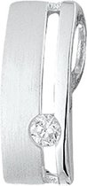 The Jewelry Collection Hanger Zirkonia Poli/mat - Zilver