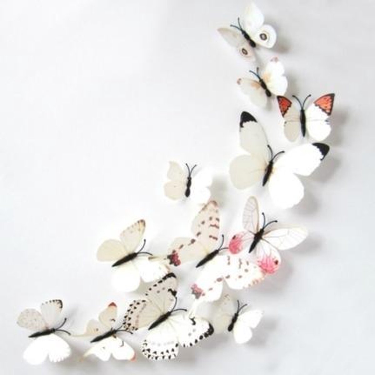 Mix witte 3D-vlinders