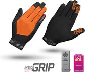 GripGrab - Vertical InsideGrip™ Lange Vinger Zomer MTB Fietshandschoenen - Oranje Hi-Vis - Unisex - Maat L