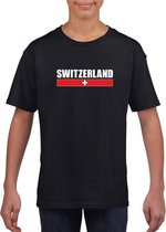 Zwart Zwitserland supporter t-shirt voor kinderen XS (110-116)