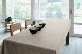 Joy@home Tafellaken - Tafelkleed - Tafelzeil - Afgewerkt Met Biaislint - Opgerold op dunne rol - Geen plooien - Trendy - Weaves Beige/Taupe