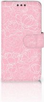 Coque Téléphone Microsoft Lumia 650 Portefeuille pour Fleurs Blanches