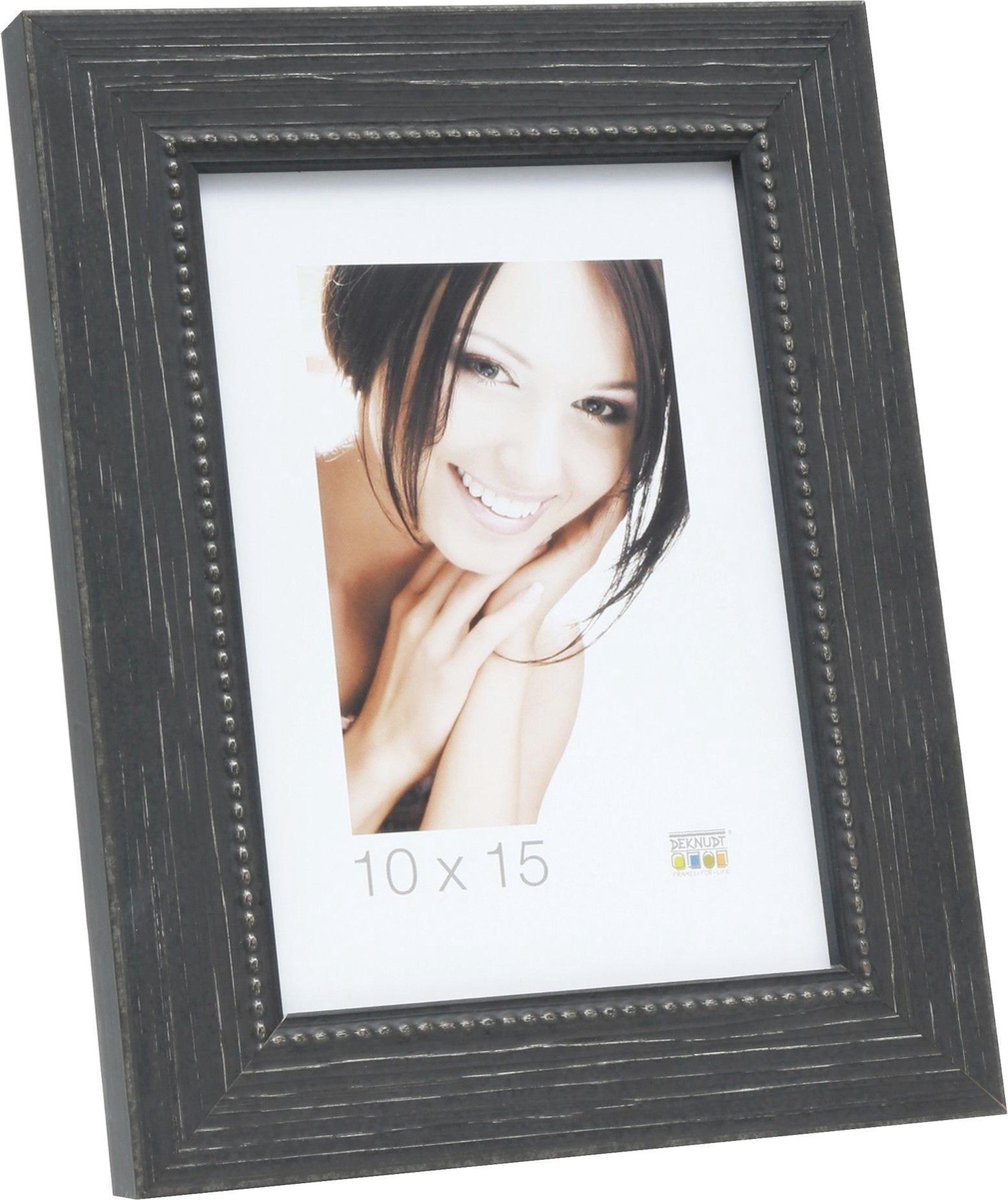 Deknudt Frames fotolijst S46KF2 - zwart - parelbiesje - foto 10x15 cm