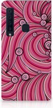 Geschikt voor Samsung Galaxy A9 (2018) Uniek Standcase Hoesje Swirl Pink