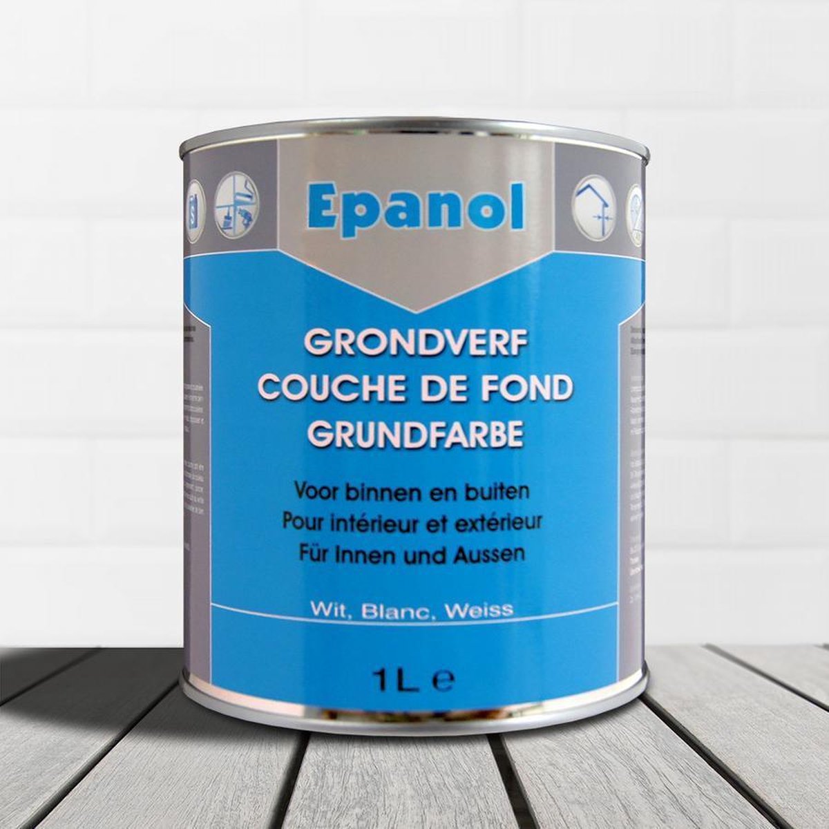 Epanol grondverf wit voor binnen en buiten 1 L.