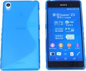 Sony Xperia Z3 S Line Gel Silicone Case Hoesje Transparant Blauw Blue