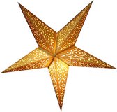 étoile de Noël de luxe - Or - en papier - 60 cm - raccord et bouchon inclus - commerce équitable