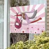 Geboorte raamvlag |meisje Mt 90 x 60 cm