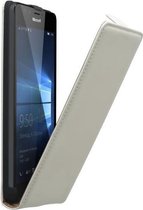 Microsoft Lumia 950 Leder Flip Case hoesje Wit