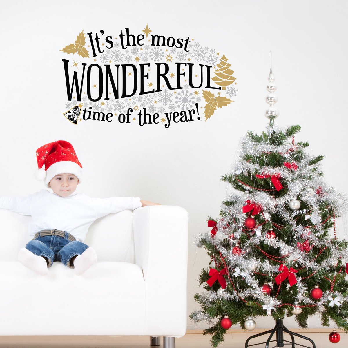 Walplus - Muursticker - Kerst - Most Wonderful Time