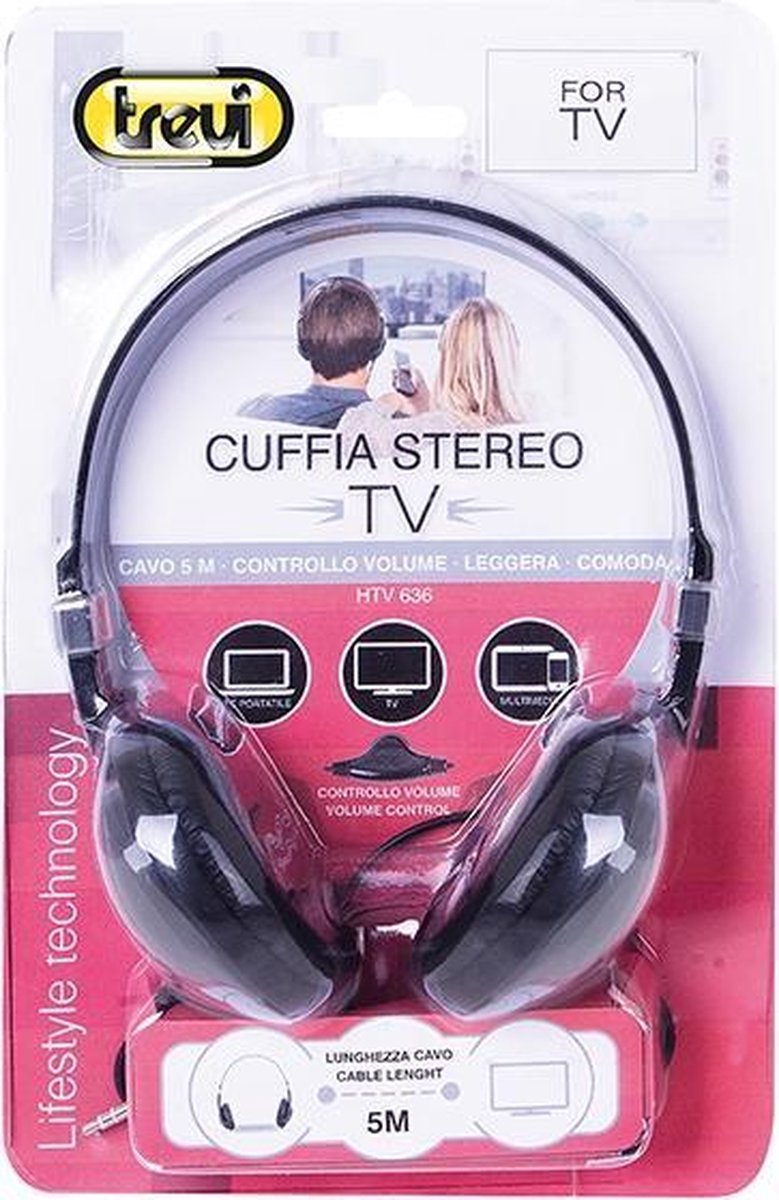 Trevi HTV 636 Zwart Supraaural Hoofdband koptelefoon