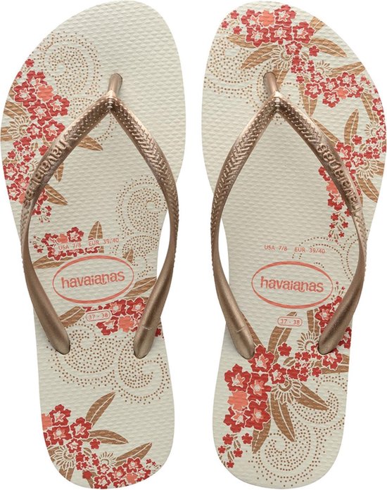Havaianas dames slippers wit met bloemenprint maat 37-38 | bol.com