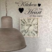Sticker voor in de keuken-The kitchen is the heart- Donkergrijs
