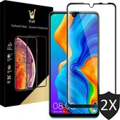 iCall - Huawei P30 Lite Screenprotector - Tempered Glass Gehard Glas - Full Screen Cover Volledig Beeld - 2 Stuks