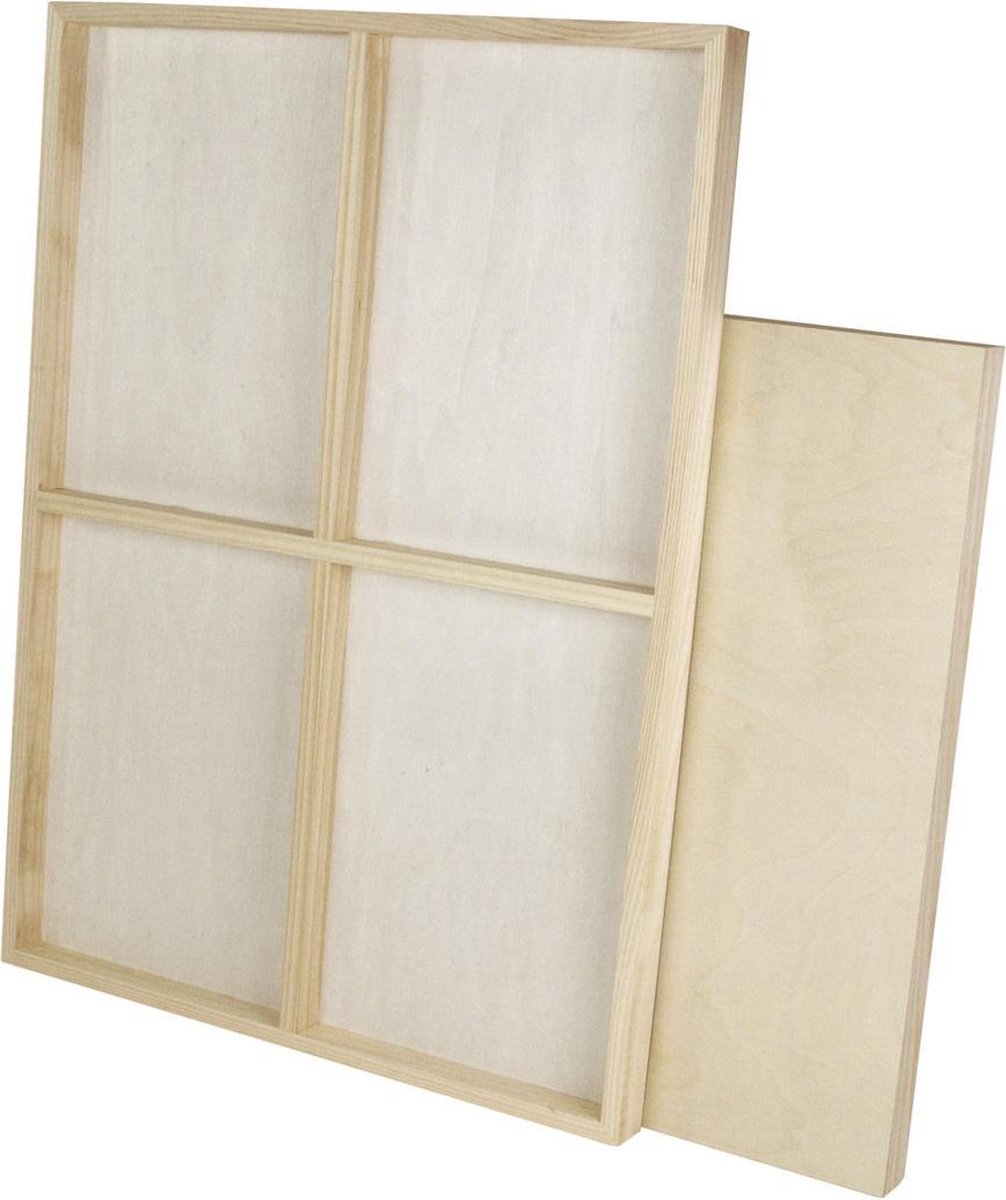 OLYCRAFT 4 stks Hout Schilderen Canvas Panelen Vierkante Onafgewerkte Hout Gewiegde Schilderij Panel Boards voor Olieverfschilderij, Klei Ambachten