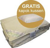 Excellence Dekbed Kapok + Gratis Kapok Kussen - Eenpersoons - 140x220 cm - Ecru