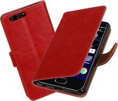 BestCases.nl Rood Pull-Up PU booktype hoesje Huawei P10 Plus