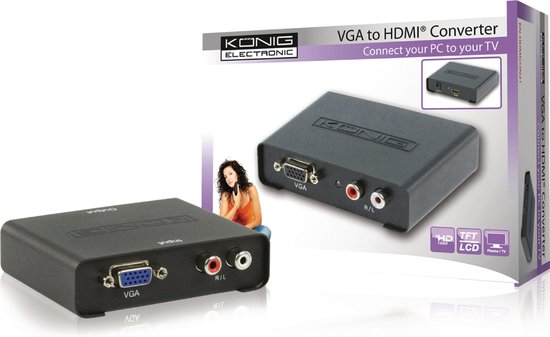 Konig VGA + 2RCA naar HDMI converter - met HDCP | bol.com