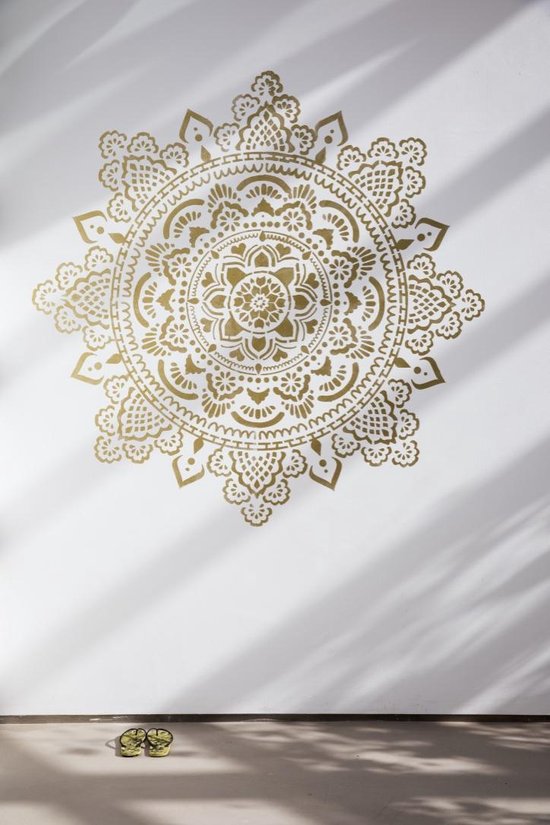 NAKLEO Mandala Grote Sjabloon Schilderen, Diameter 83 cm, Cirkel Stip Stencil, Herbruikbaar Kunststof Sjabloon, Art Kunst DIY, Groot Geometrisch Patroon voor schilderen Muur Vloer Hout