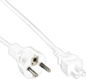 Netsnoer verlengkabel EU naar C5 – Lengte: 20 meter - Euro plug naar Mickey Mouse plug (C5) - Geleiders: H03VV-F3x1,5mm² - 250V/2.5A – materiaal: PVC – Kleur: wit