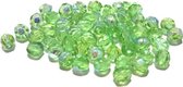 4 mm facetkraal licht groen met oliecoating, 50 st