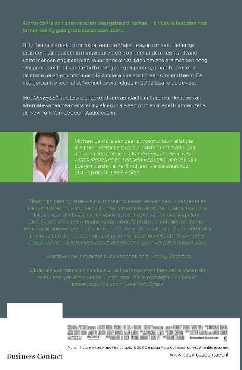 Moneyball - back cover