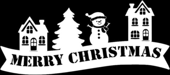 Raamsticker set herbruikbaar huisjes merry christmas | Rosami