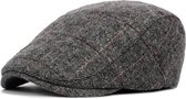 Flat Cap Grijs met Streep - Platte Pet - Ivy Cap - Herringbone