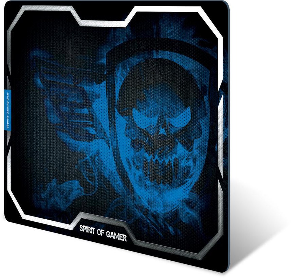 Spirit of Gamer Smokey Skull Gaming Muismat - 435 x 323 mm - Zwart/Blauw