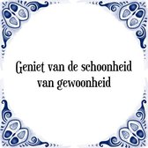 Tegeltje met Spreuk (Tegeltjeswijsheid): Geniet van de schoonheid van gewoonheid + Kado verpakking & Plakhanger