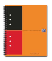 OXFORD International activebook A5 + ligné 10 trous 80 feuilles 80g couverture plastique souple orange