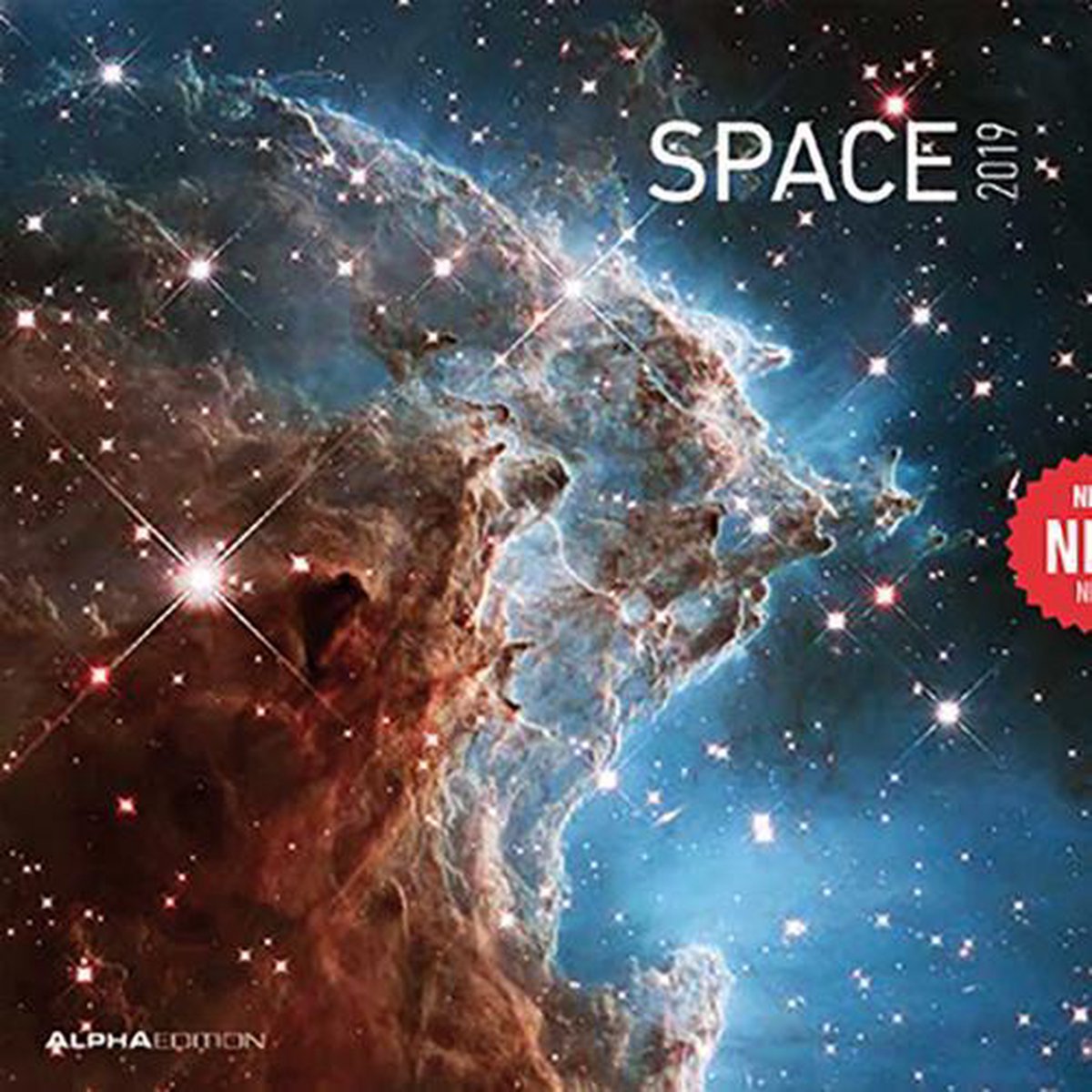 Beeldkalender 2019 - Space - Maandkalender - 6 Talig - 30x30cm - Alpha Edition