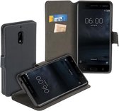 MP case zwart book case style voor Nokia 6 wallet case hoesje