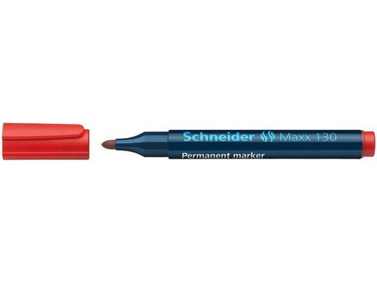 Marqueur Schneider Maxx 130 permanent, pointe ronde rouge lot de 10