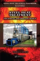 Boekomslag: Steel Heat Treatment, met een foto van industriële warmtebehandelingsapparatuur tegen een rode gloeiende achtergrond.