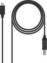 Nanocable USB 2.0, 1m USB-kabel USB C USB B Zwart