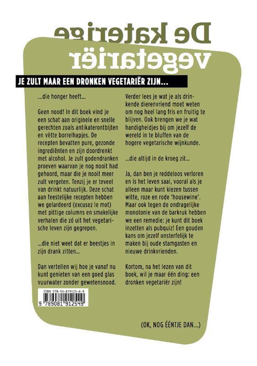De dronken vegetariër - back cover