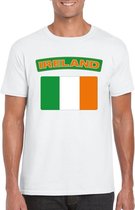 T-shirt met Ierse vlag wit heren XL